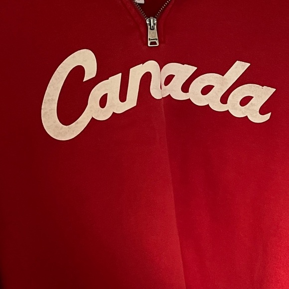 RED ROOTS CANADA QUARTER ZIP SWEATER SIZE WOMENS US MEDIUM - Picture 2 of 4